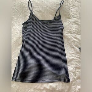 A New Day Navy and Blue Stipe Tank with Lace detail